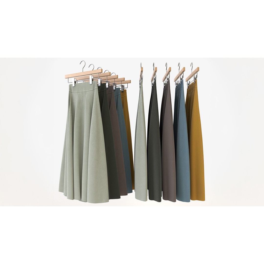 Smart Casual Womens Clothing 3D Model Set – Hanging & Folded Garments, FBX, Blender - View 11