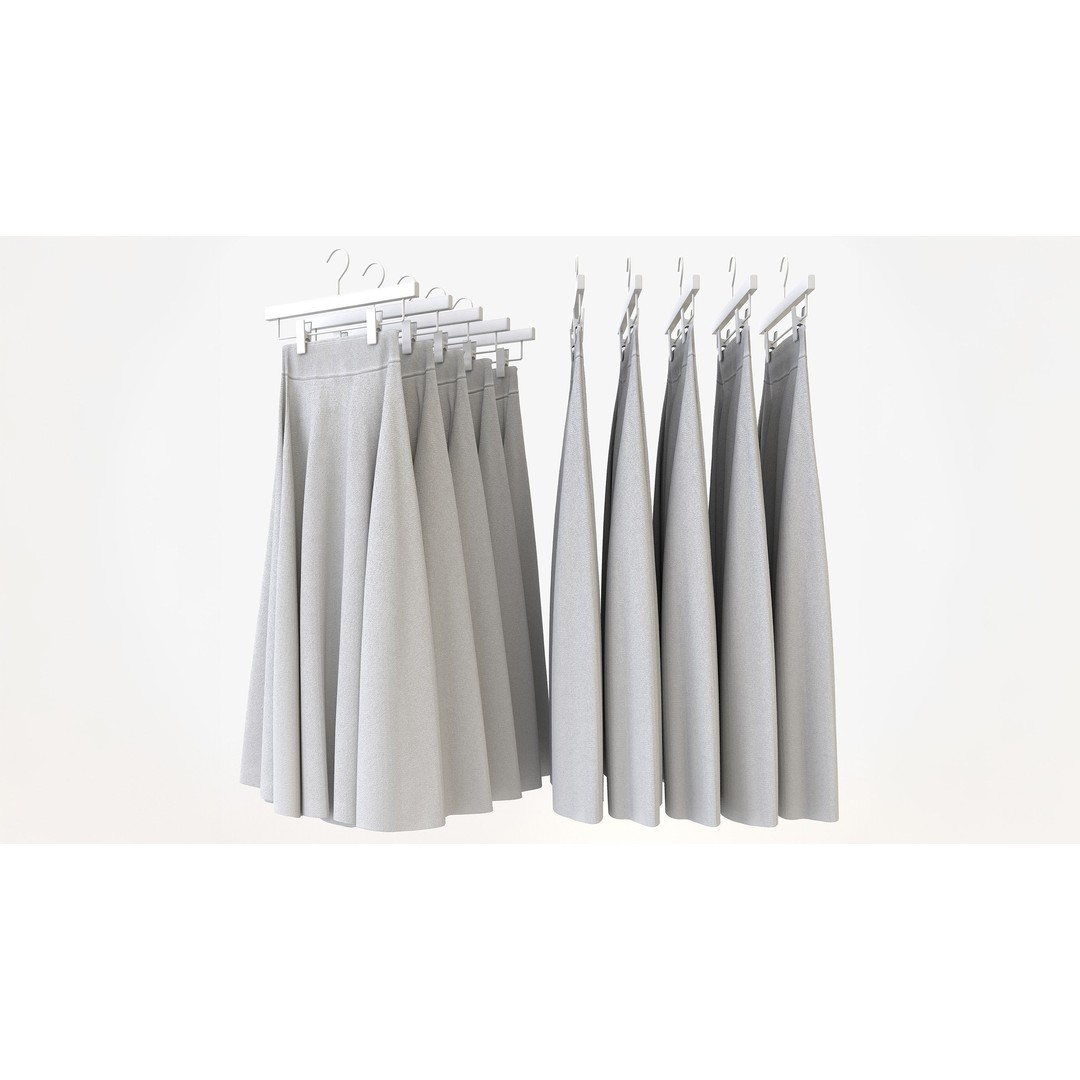 Smart Casual Womens Clothing 3D Model Set – Hanging & Folded Garments, FBX, Blender - View 12