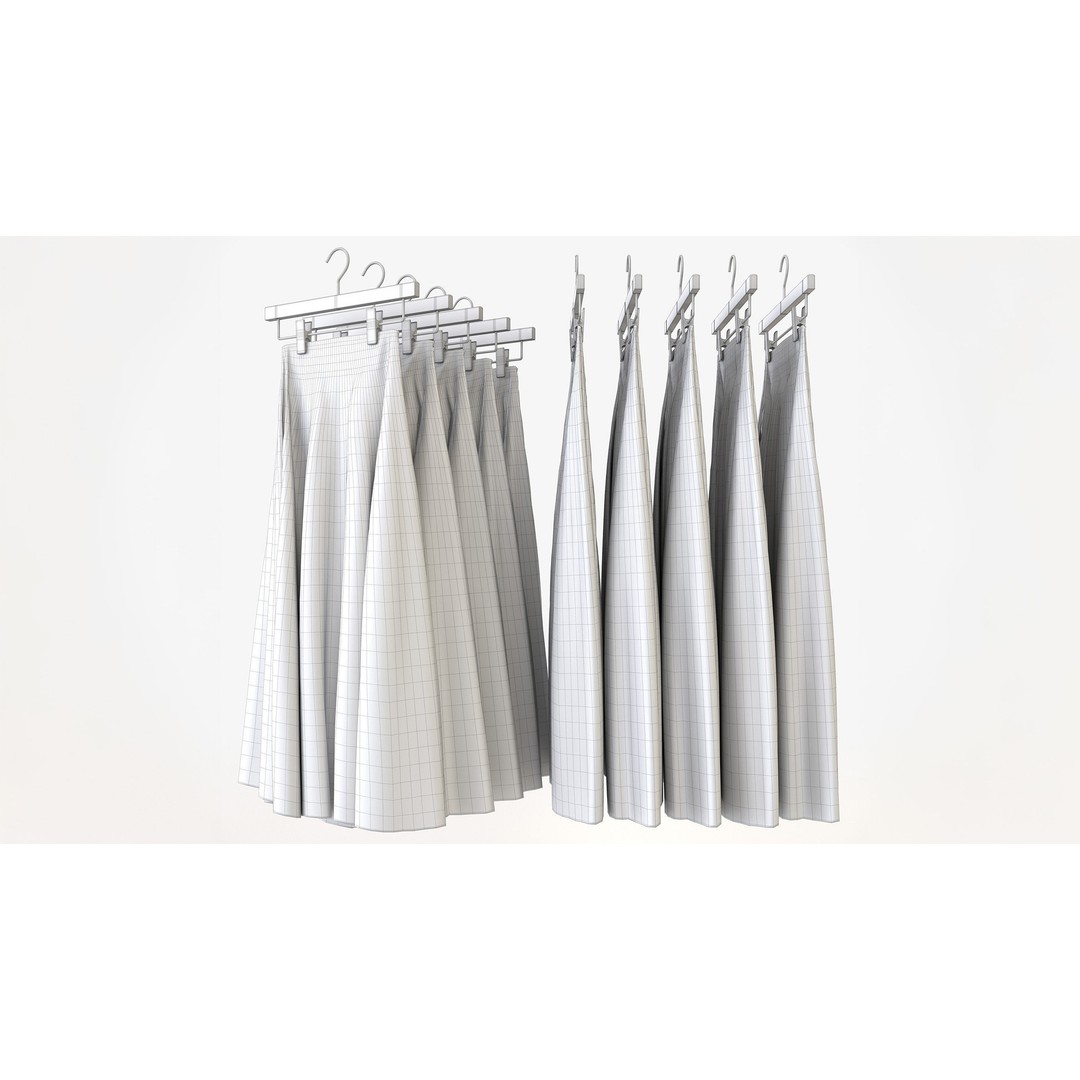 Smart Casual Womens Clothing 3D Model Set – Hanging & Folded Garments, FBX, Blender - View 13