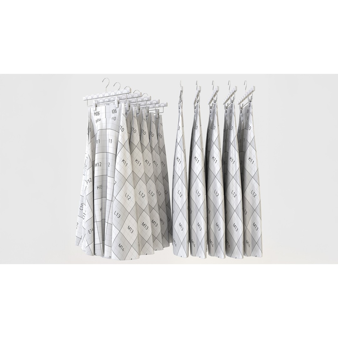 Smart Casual Womens Clothing 3D Model Set – Hanging & Folded Garments, FBX, Blender - View 14