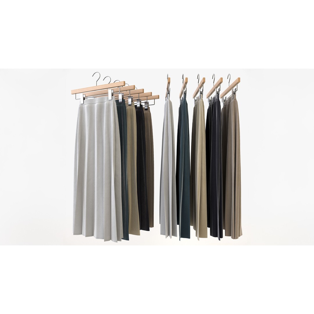 Smart Casual Womens Clothing 3D Model Set – Hanging & Folded Garments, FBX, Blender - View 15
