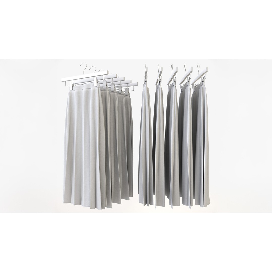Smart Casual Womens Clothing 3D Model Set – Hanging & Folded Garments, FBX, Blender - View 16
