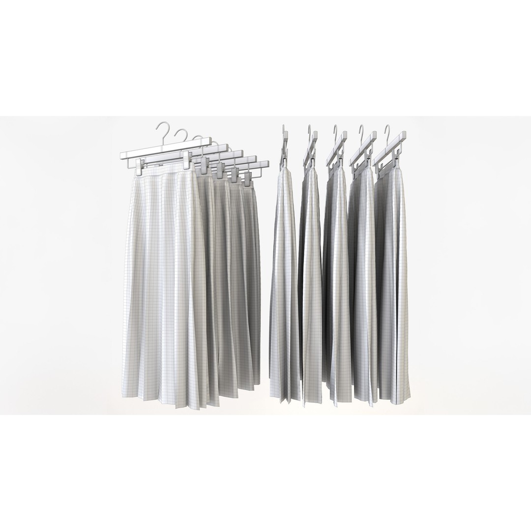 Smart Casual Womens Clothing 3D Model Set – Hanging & Folded Garments, FBX, Blender - View 17