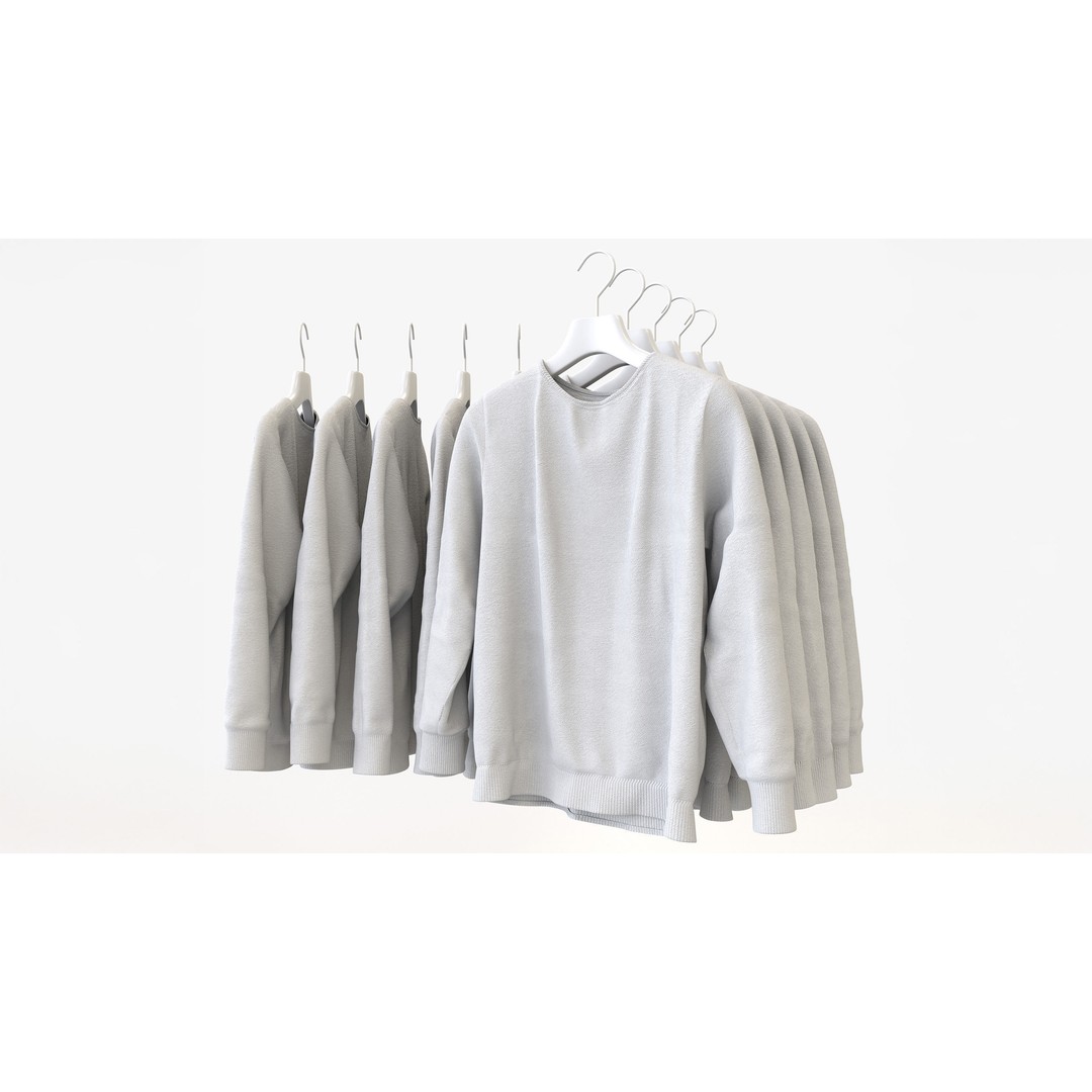 Smart Casual Womens Clothing 3D Model Set – Hanging & Folded Garments, FBX, Blender - View 20