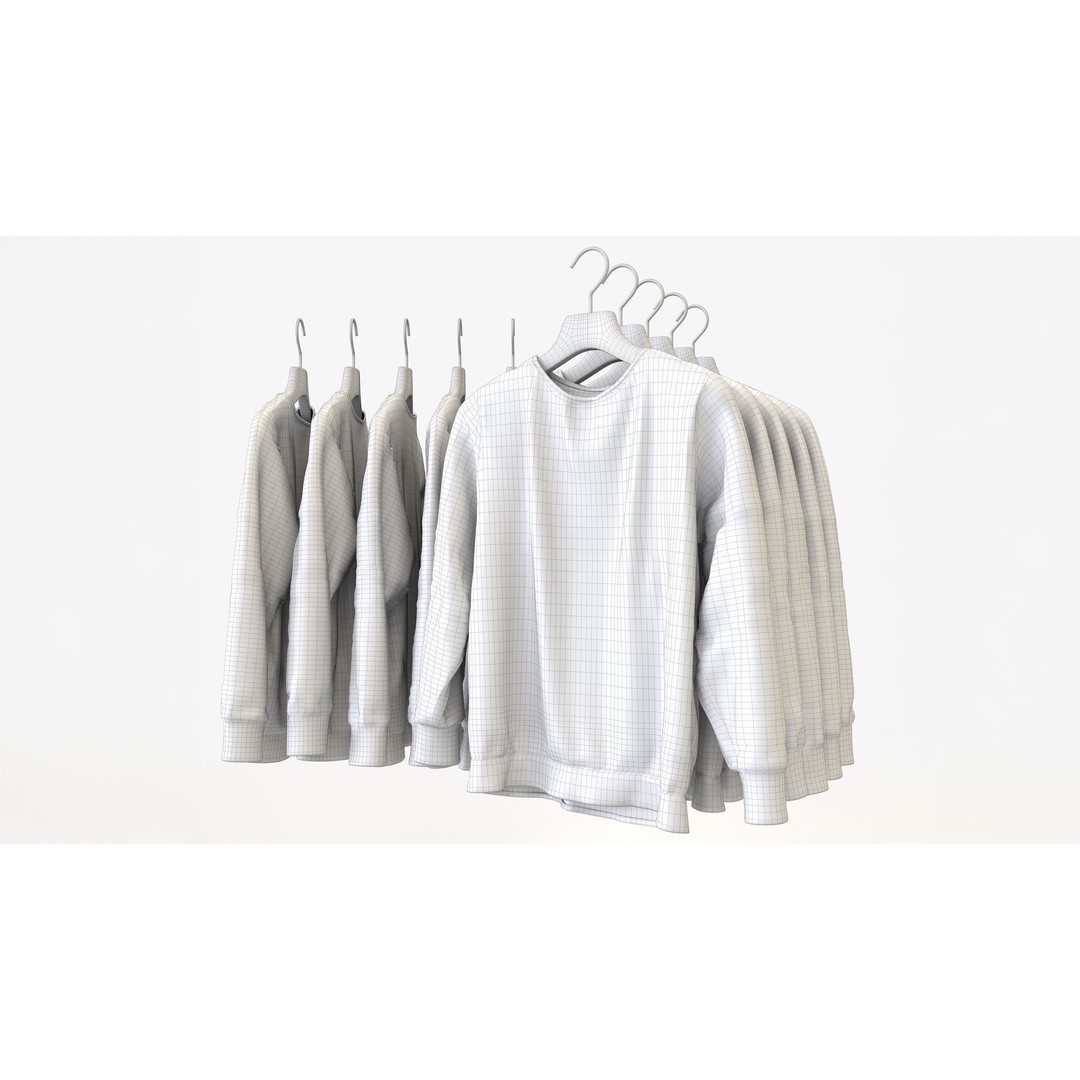 Smart Casual Womens Clothing 3D Model Set – Hanging & Folded Garments, FBX, Blender - View 21
