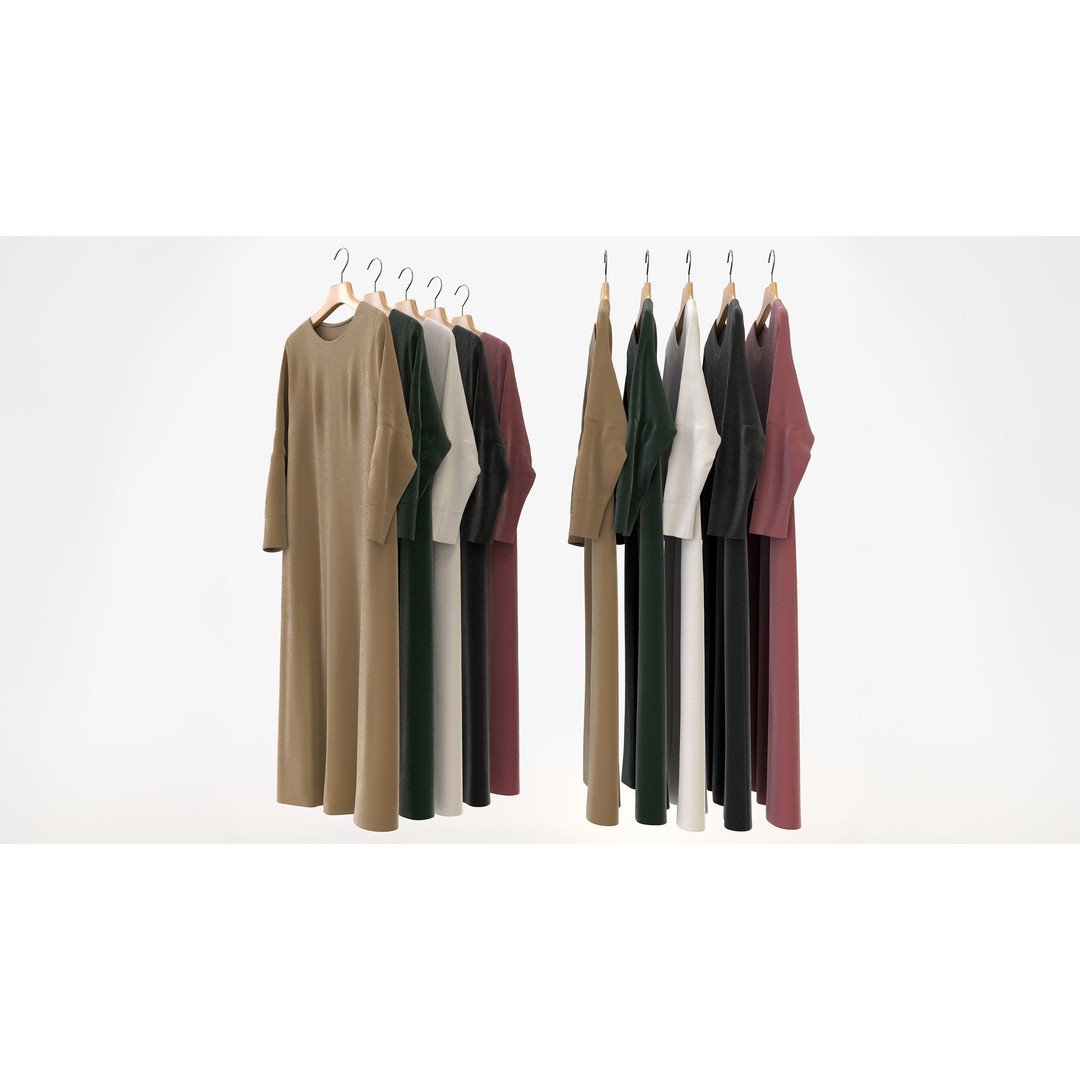 Smart Casual Womens Clothing 3D Model Set – Hanging & Folded Garments, FBX, Blender - View 23