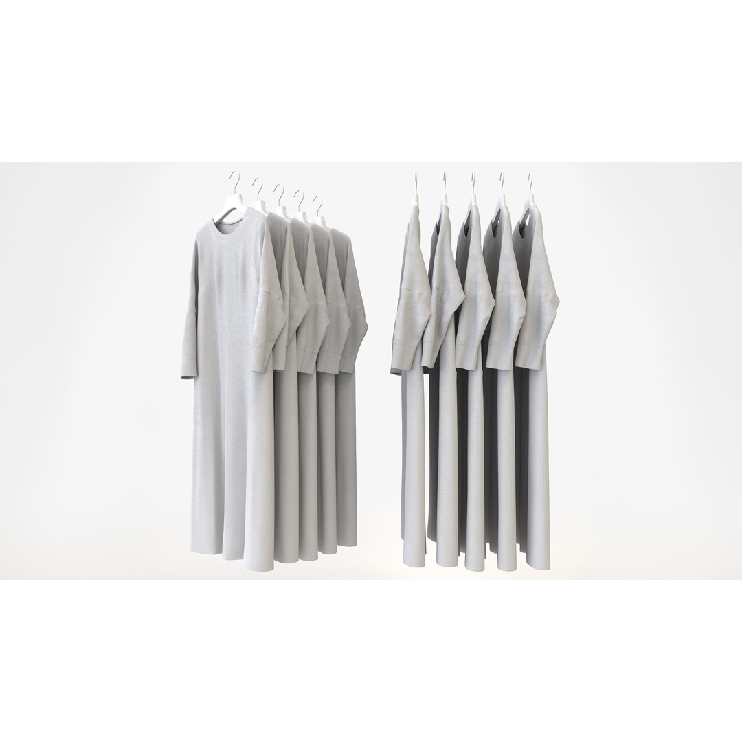 Smart Casual Womens Clothing 3D Model Set – Hanging & Folded Garments, FBX, Blender - View 24