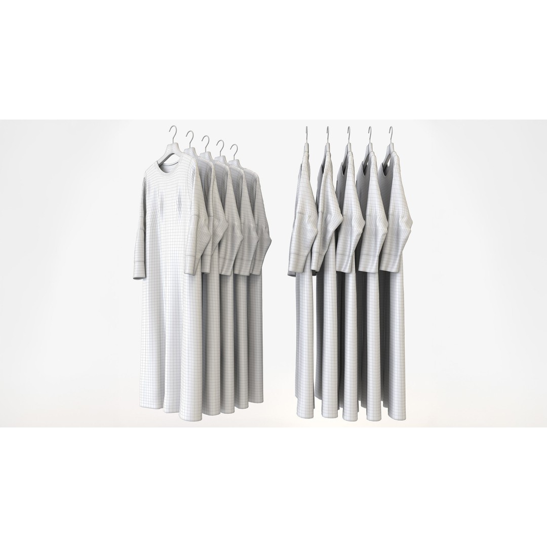 Smart Casual Womens Clothing 3D Model Set – Hanging & Folded Garments, FBX, Blender - View 25
