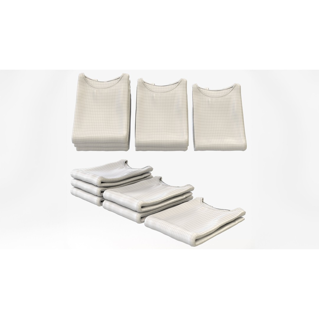 Smart Casual Womens Clothing 3D Model Set – Hanging & Folded Garments, FBX, Blender - View 29