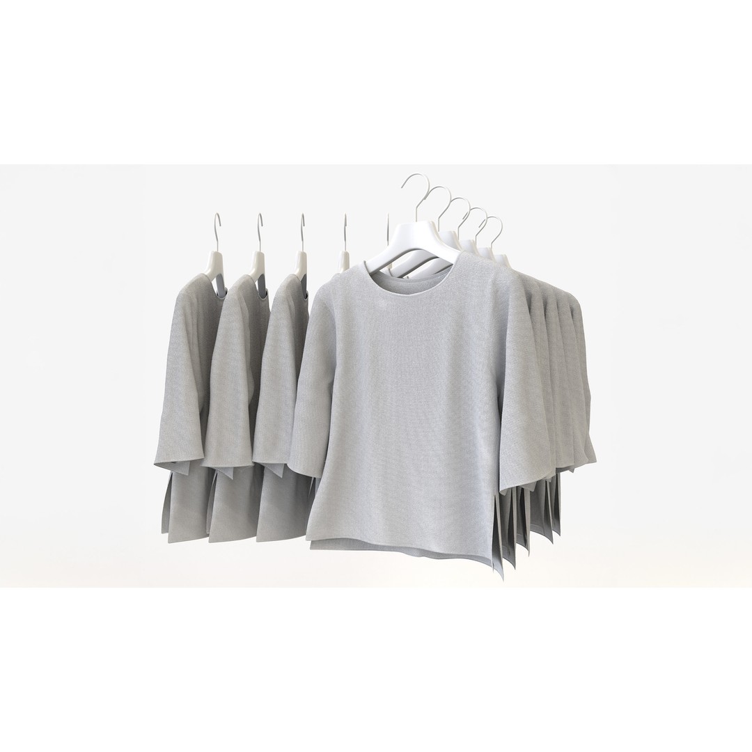 Smart Casual Womens Clothing 3D Model Set – Hanging & Folded Garments, FBX, Blender - View 8