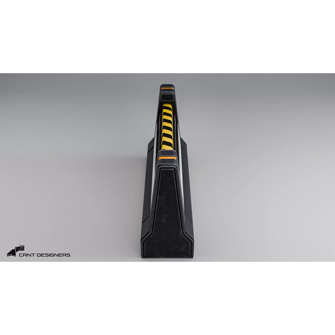 Sci-Fi Road Barrier 3D Model – Low Poly PBR Game Asset, FBX, Blender - View 13