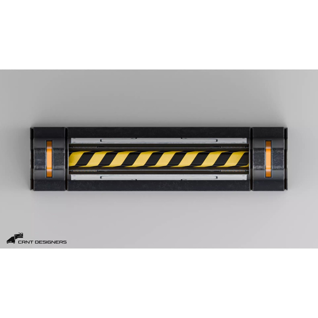 Sci-Fi Road Barrier 3D Model – Low Poly PBR Game Asset, FBX, Blender - View 14