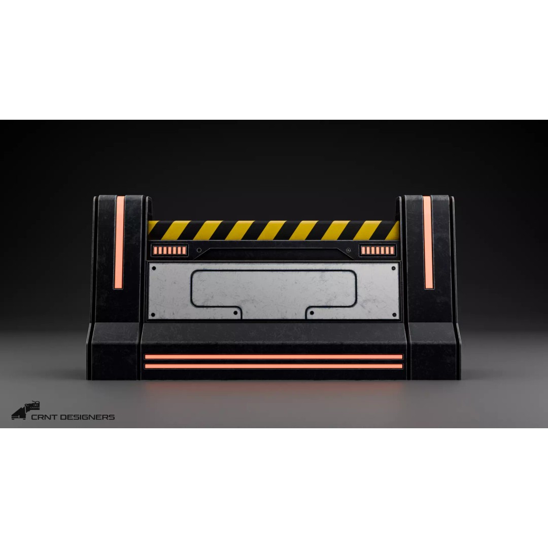 Sci-Fi Road Barrier 3D Model – Low Poly PBR Game Asset, FBX, Blender - View 19