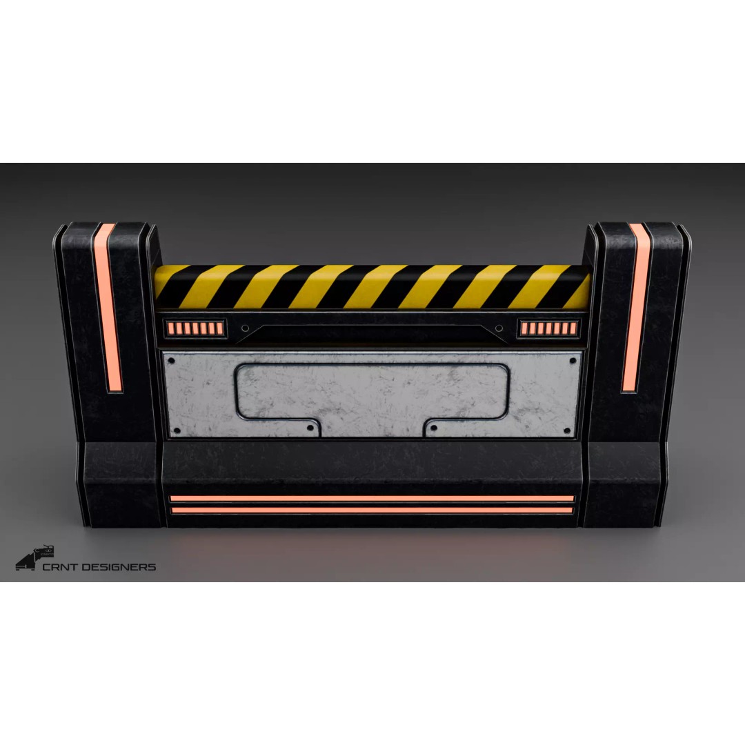 Sci-Fi Road Barrier 3D Model – Low Poly PBR Game Asset, FBX, Blender - View 20