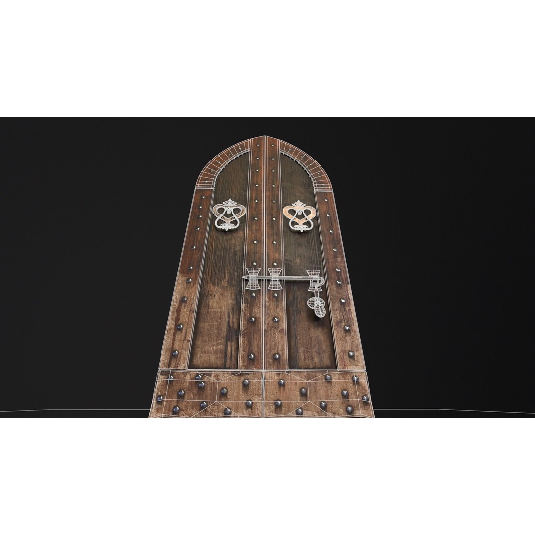Medieval Sturdy Door 3D Model – Low Poly Game Asset, FBX, OBJ - View 17