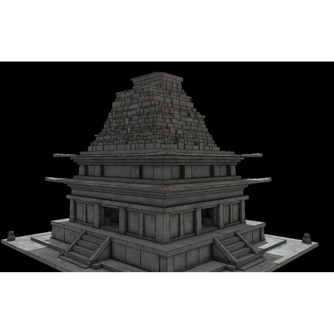 Mireuksaji Stone Pagoda 3D Model – Low Poly Architectural Asset, FBX - View 11