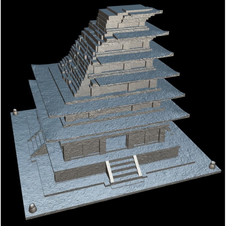 Mireuksaji Stone Pagoda 3D Model – Low Poly Architectural Asset, FBX - View 12