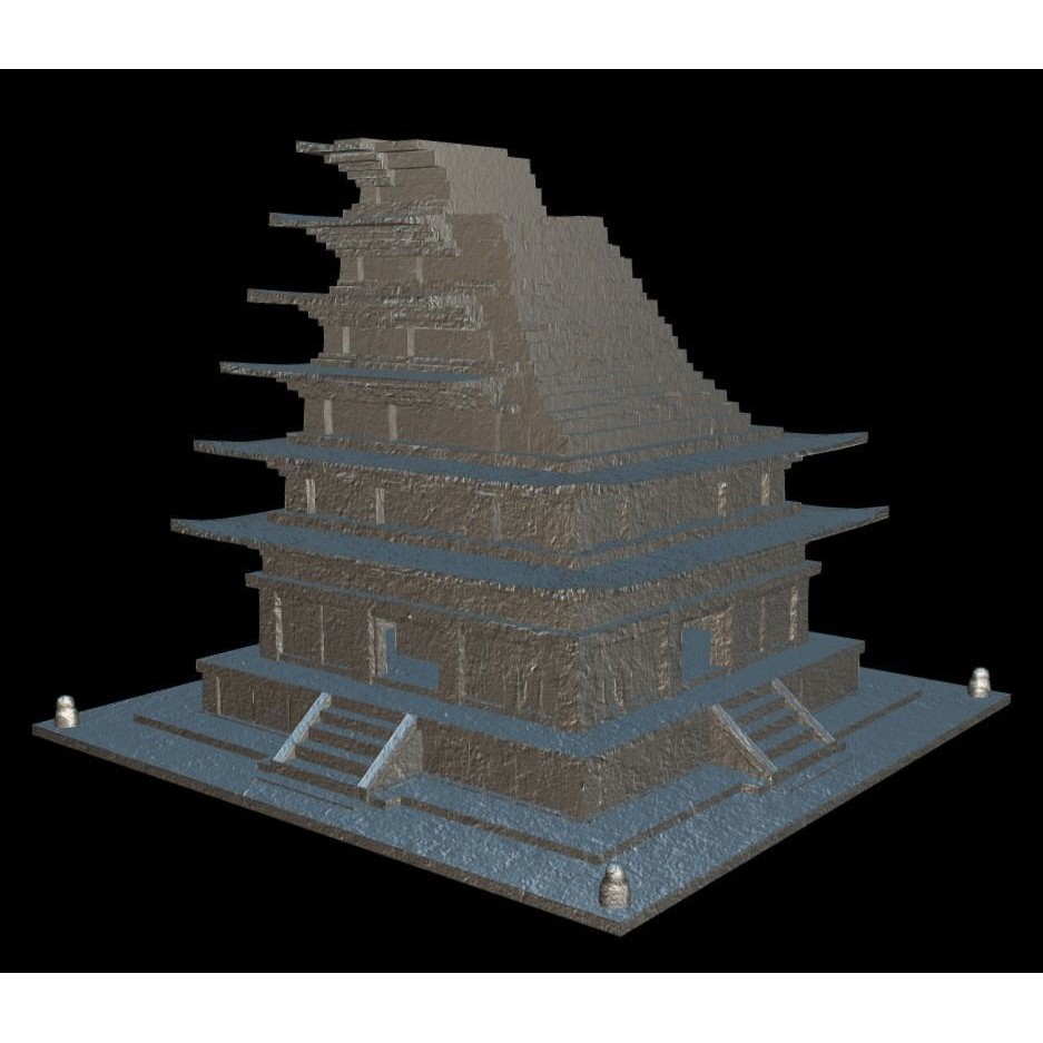 Mireuksaji Stone Pagoda 3D Model – Low Poly Architectural Asset, FBX - View 14