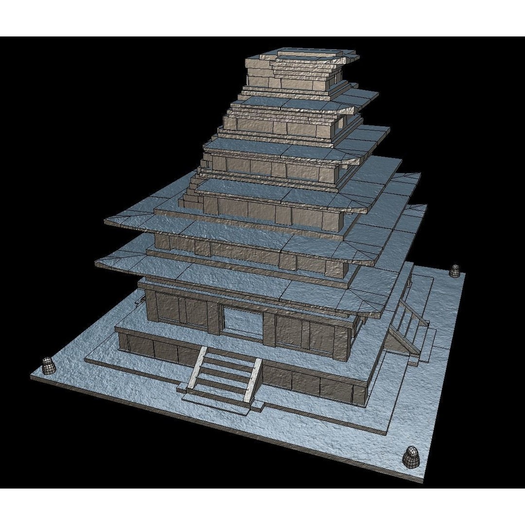 Mireuksaji Stone Pagoda 3D Model – Low Poly Architectural Asset, FBX - View 15