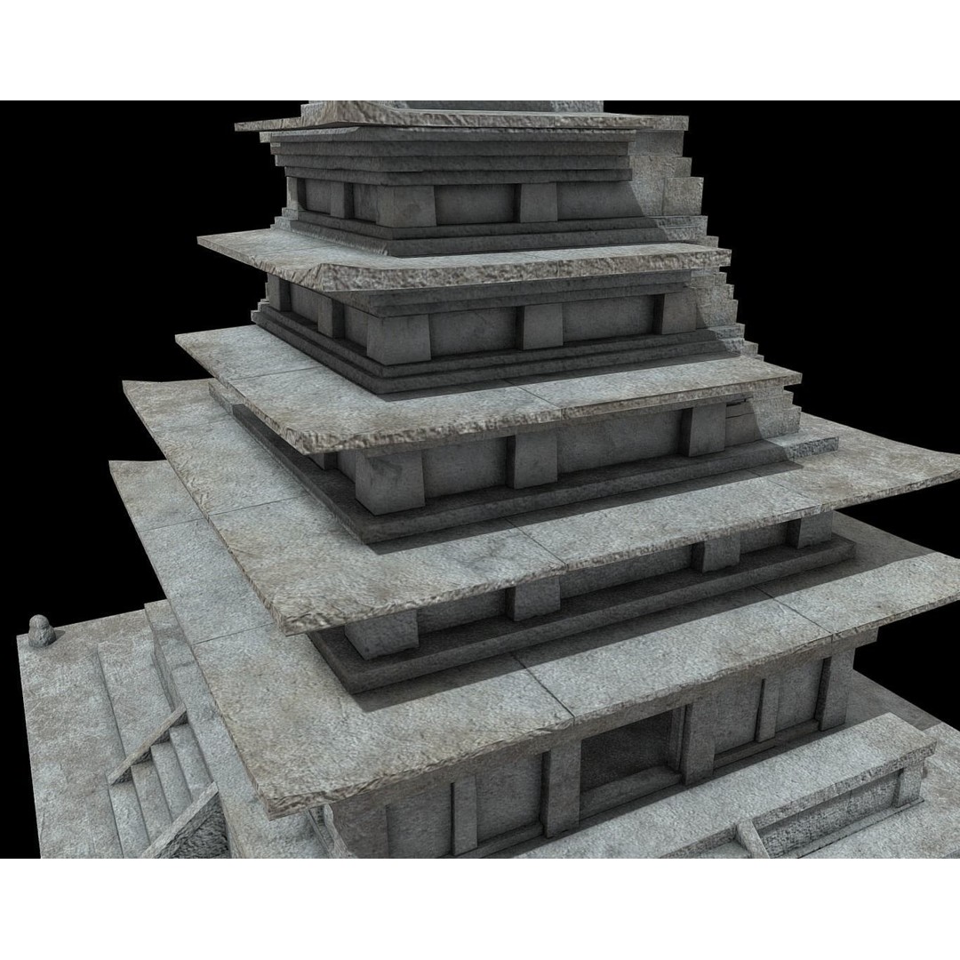 Mireuksaji Stone Pagoda 3D Model – Low Poly Architectural Asset, FBX - View 7