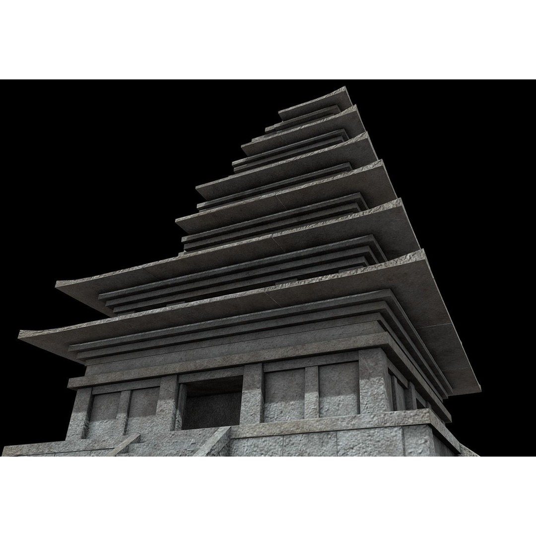 Mireuksaji Stone Pagoda 3D Model – Low Poly Architectural Asset, FBX - View 8
