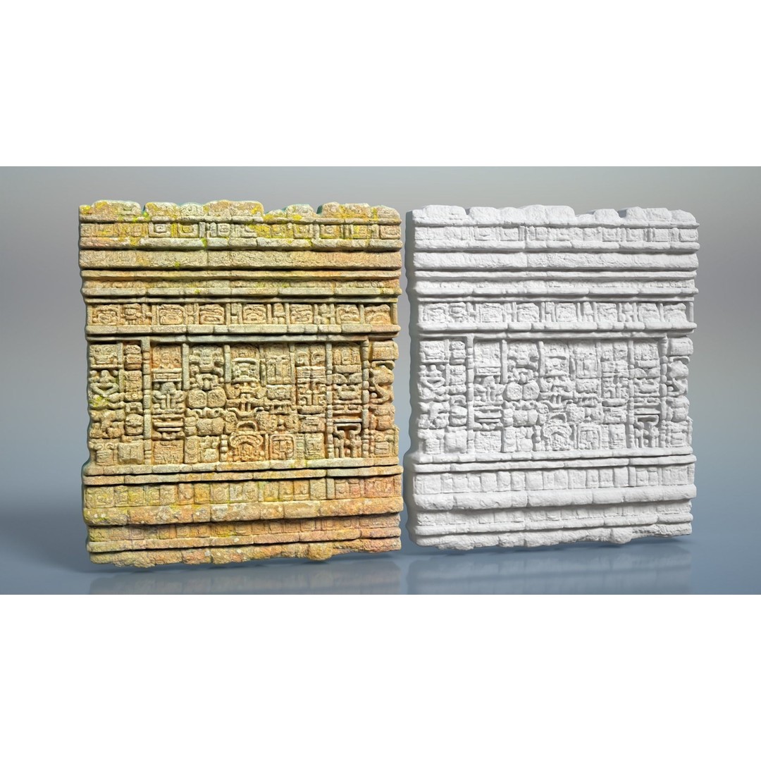 Mayan Temple Walls 3D Model – High Poly Architectural Asset, FBX - View 10