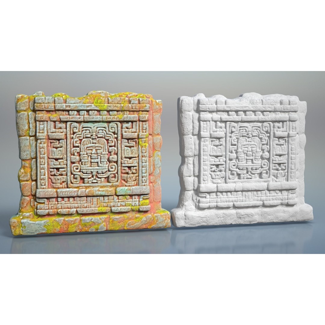 Mayan Temple Walls 3D Model – High Poly Architectural Asset, FBX - View 13