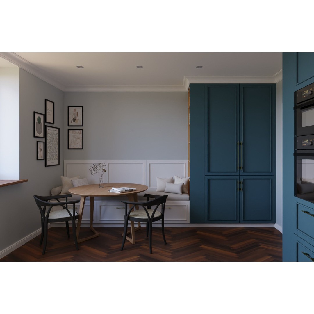 L-Shape Kitchen 3D Model – Contemporary Classic Design, FBX, Blender - View 6