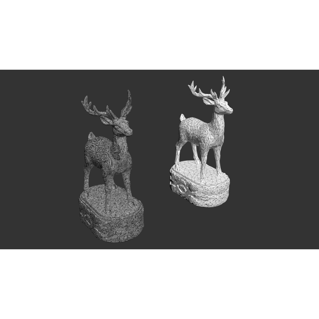 Ancient Statue 3D Model – Low Poly PBR Asset, FBX, OBJ - View 11