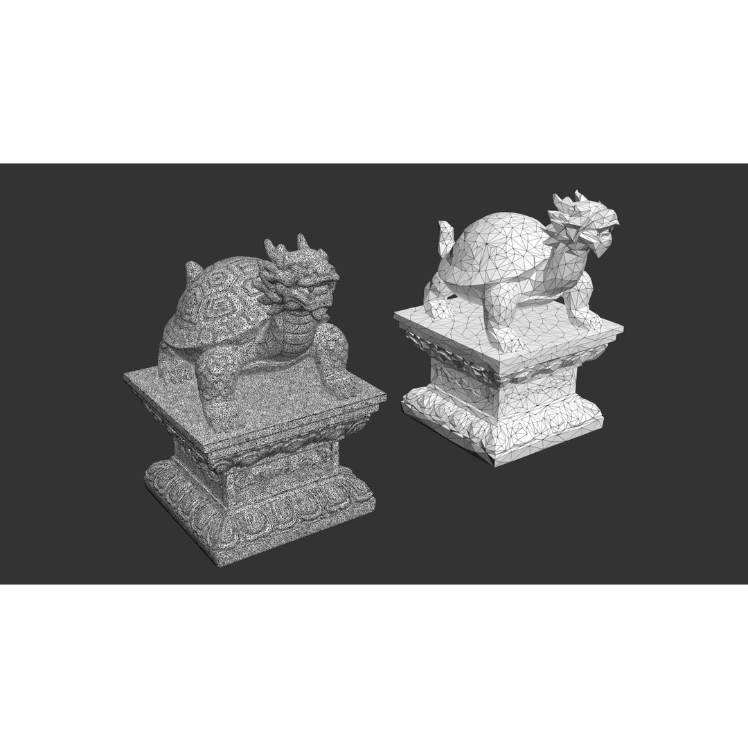 Ancient Statue 3D Model – Low Poly PBR Asset, FBX, OBJ - View 13