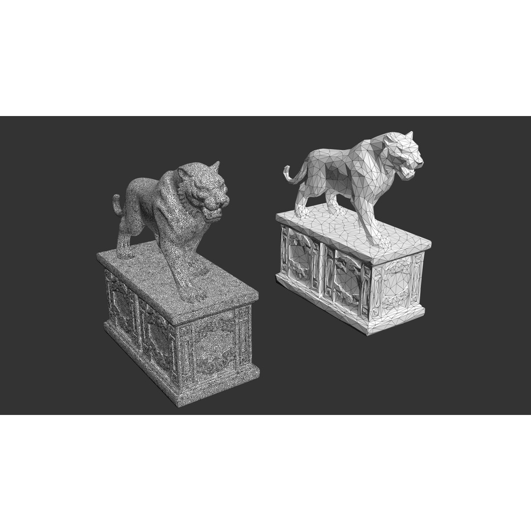 Ancient Statue 3D Model – Low Poly PBR Asset, FBX, OBJ - View 5
