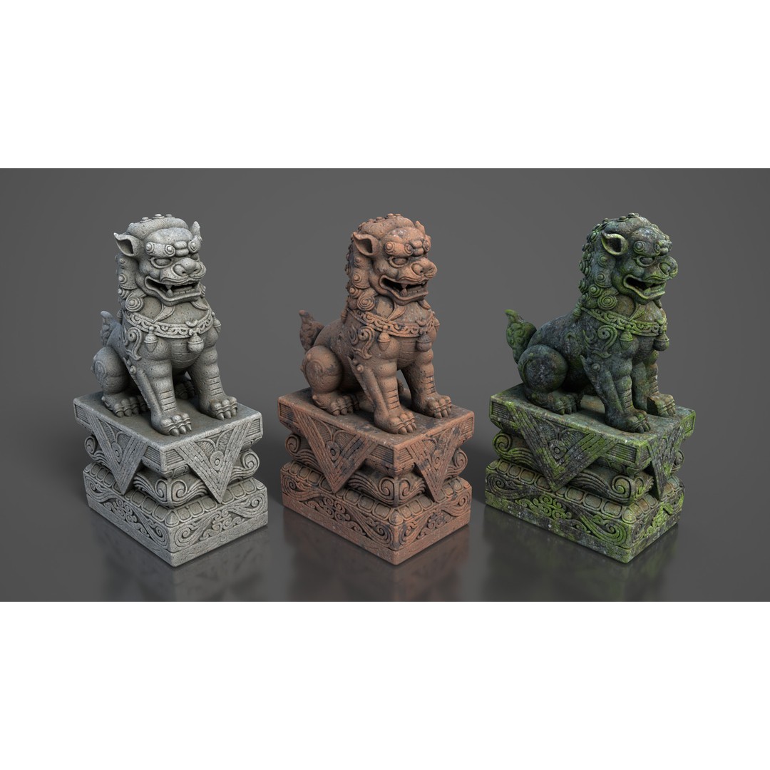 Ancient Statue 3D Model – Low Poly PBR Asset, FBX, OBJ - View 6