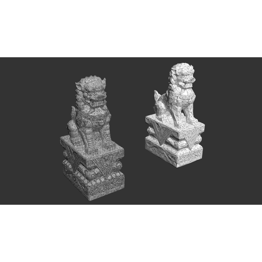 Ancient Statue 3D Model – Low Poly PBR Asset, FBX, OBJ - View 7