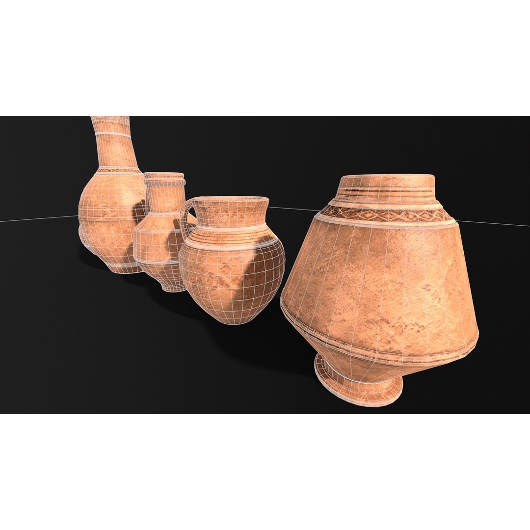 Medieval Ancient Pottery 3D Model – Low Poly PBR Game Asset, FBX - View 12