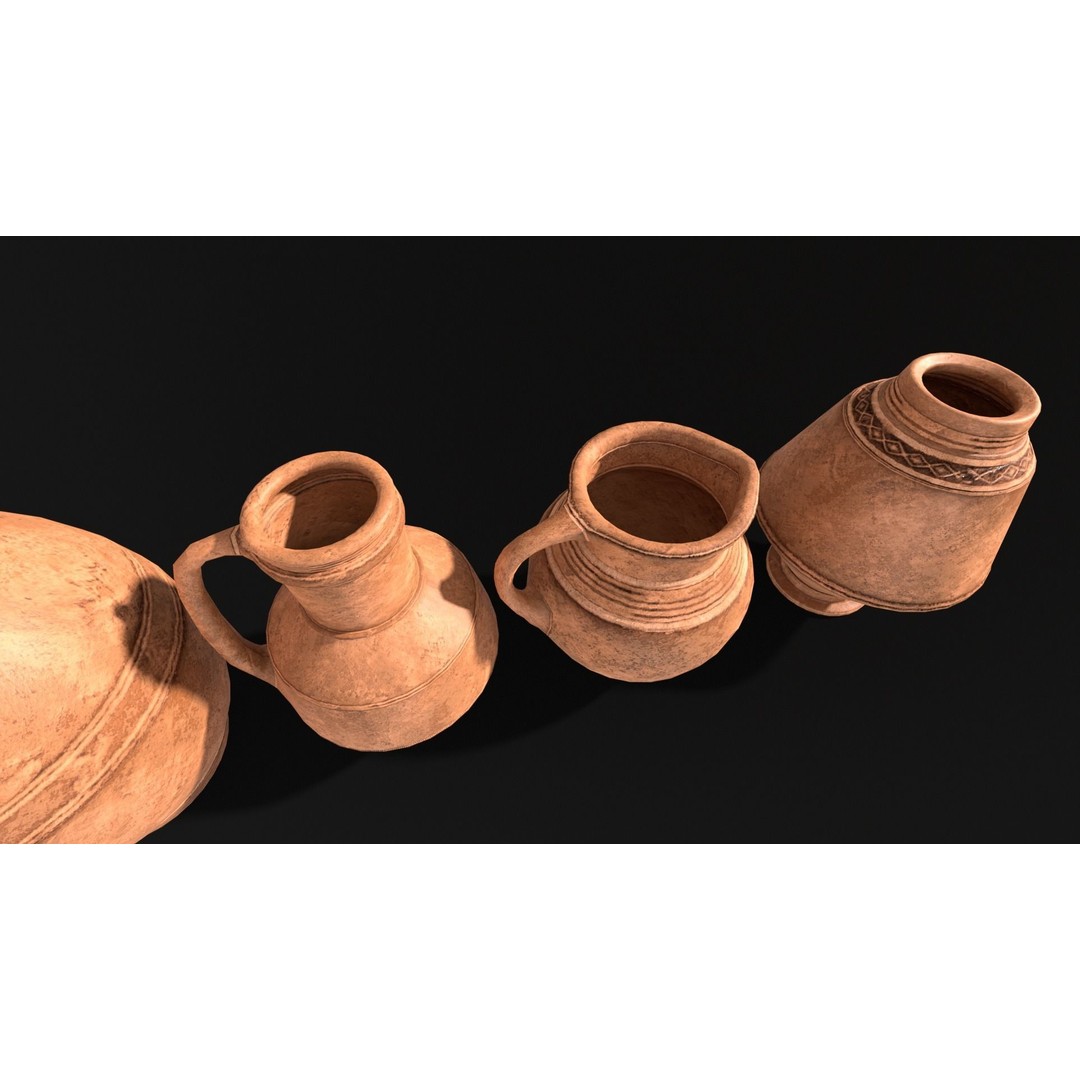 Medieval Ancient Pottery 3D Model – Low Poly PBR Game Asset, FBX - View 13