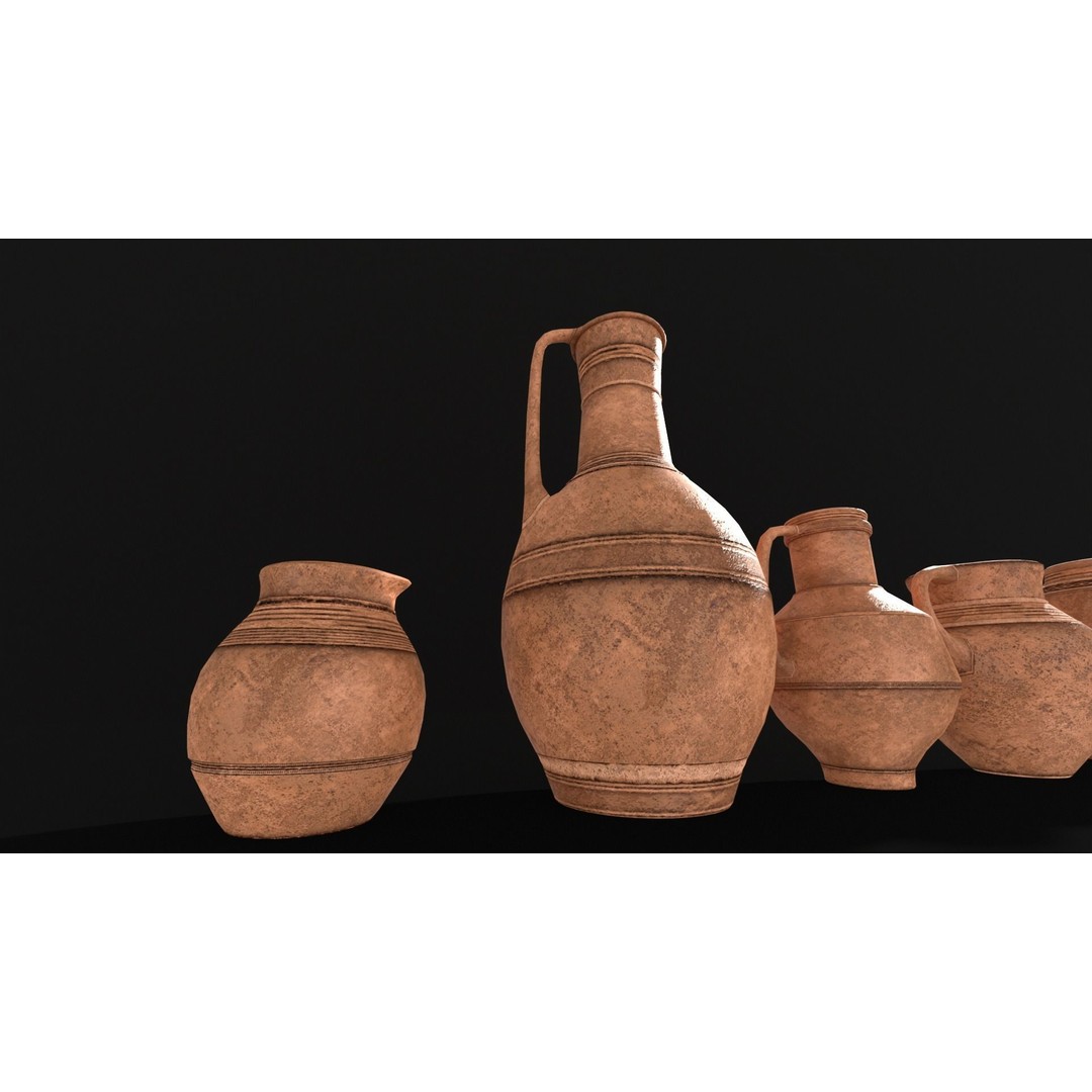 Medieval Ancient Pottery 3D Model – Low Poly PBR Game Asset, FBX - View 15