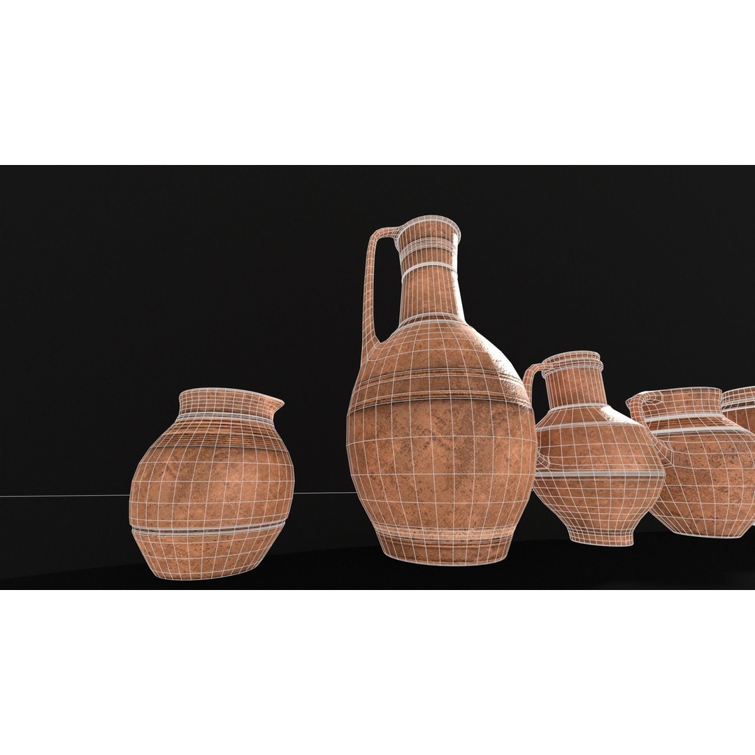 Medieval Ancient Pottery 3D Model – Low Poly PBR Game Asset, FBX - View 16