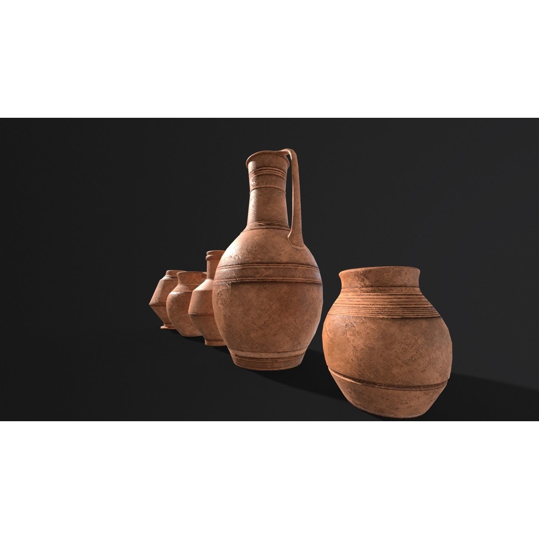 Medieval Ancient Pottery 3D Model – Low Poly PBR Game Asset, FBX - View 17