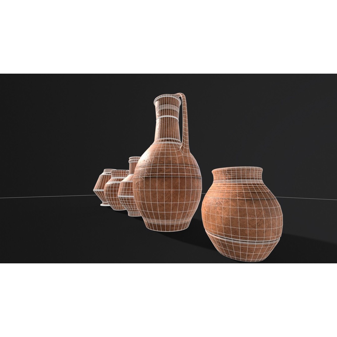 Medieval Ancient Pottery 3D Model – Low Poly PBR Game Asset, FBX - View 18