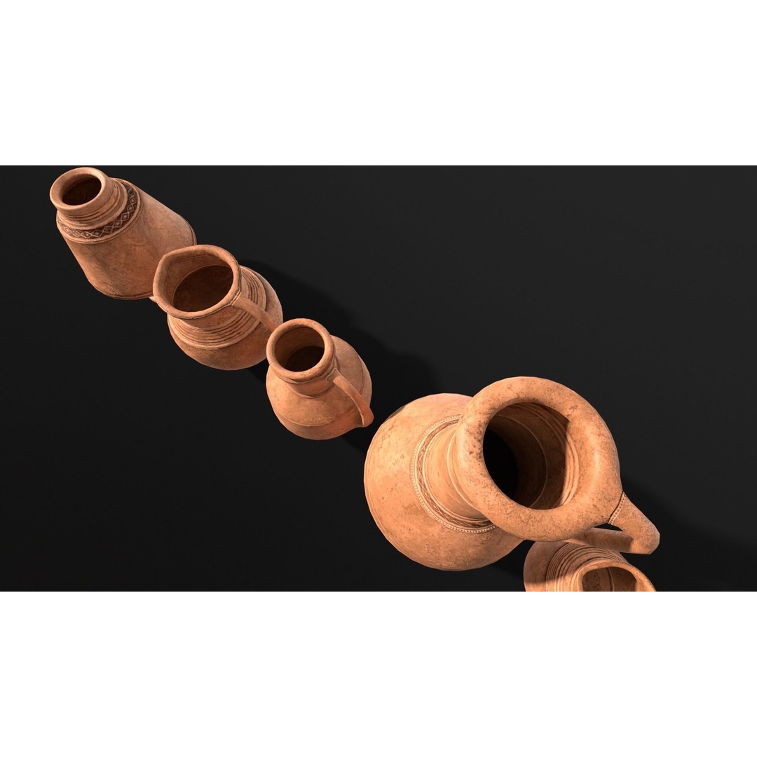 Medieval Ancient Pottery 3D Model – Low Poly PBR Game Asset, FBX - View 19