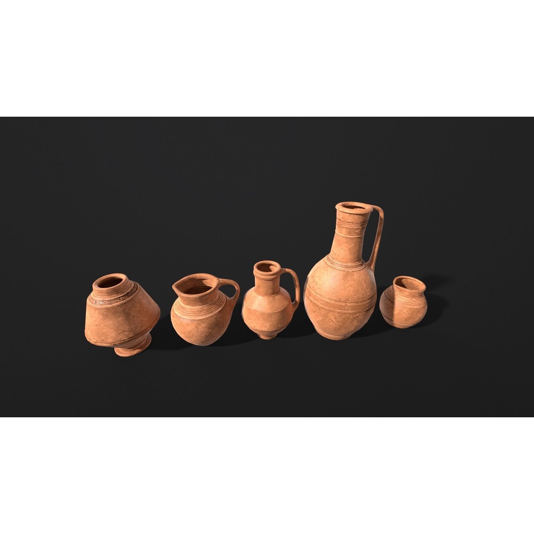 Medieval Ancient Pottery 3D Model – Low Poly PBR Game Asset, FBX - View 21