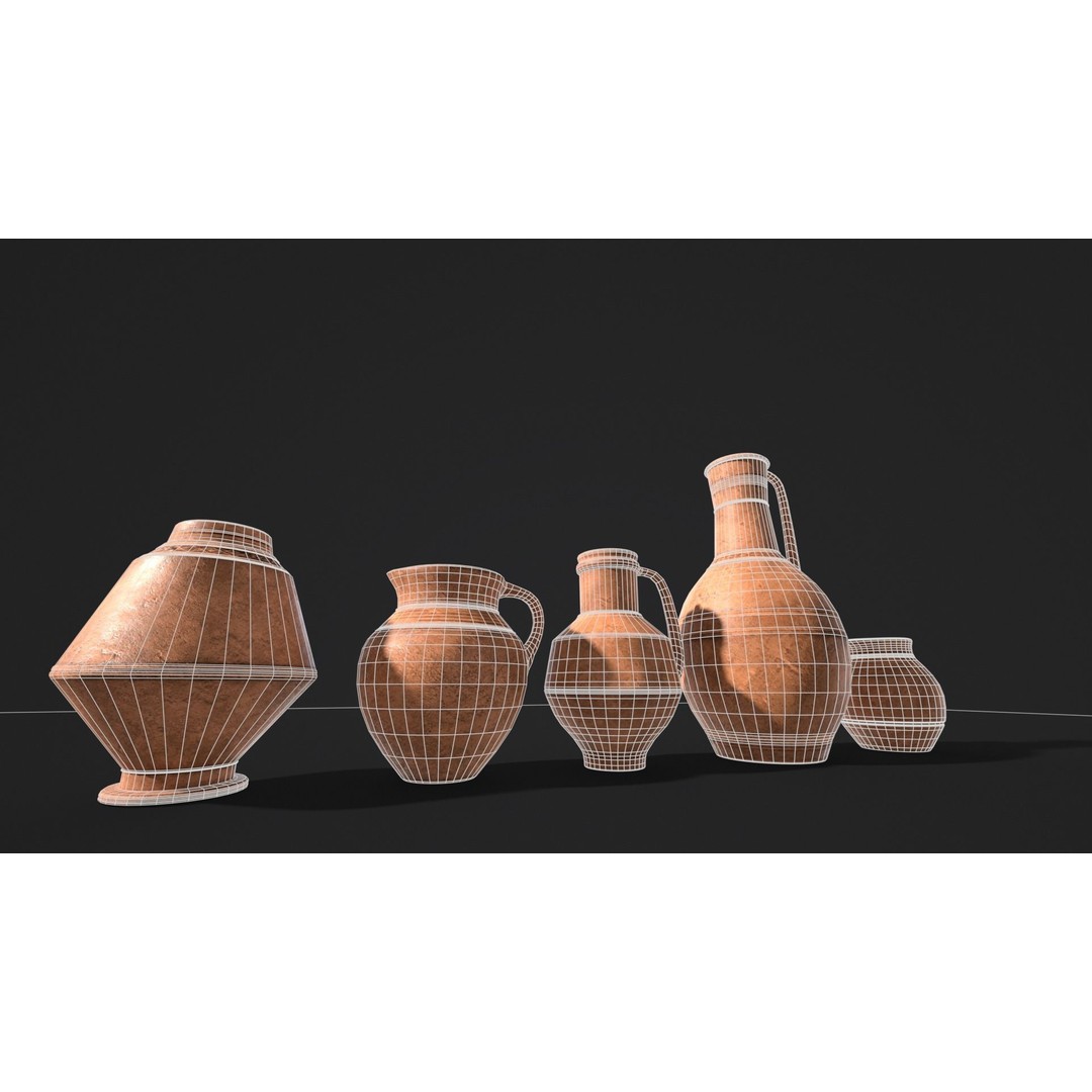 Medieval Ancient Pottery 3D Model – Low Poly PBR Game Asset, FBX - View 6