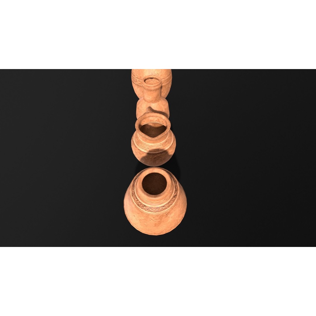 Medieval Ancient Pottery 3D Model – Low Poly PBR Game Asset, FBX - View 9