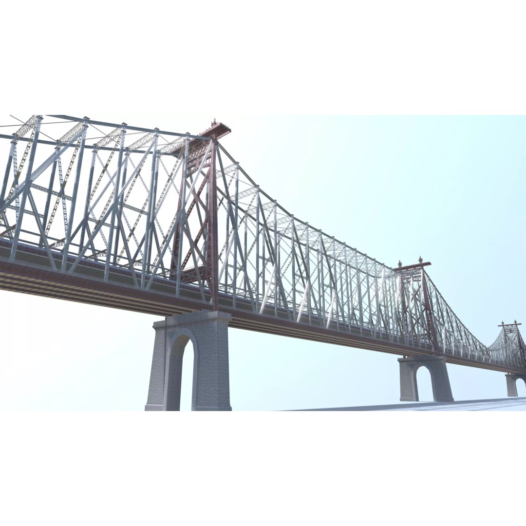 Ed Koch Queensboro Bridge 3D Model – Low Poly Architectural Asset, FBX, OBJ - View 2