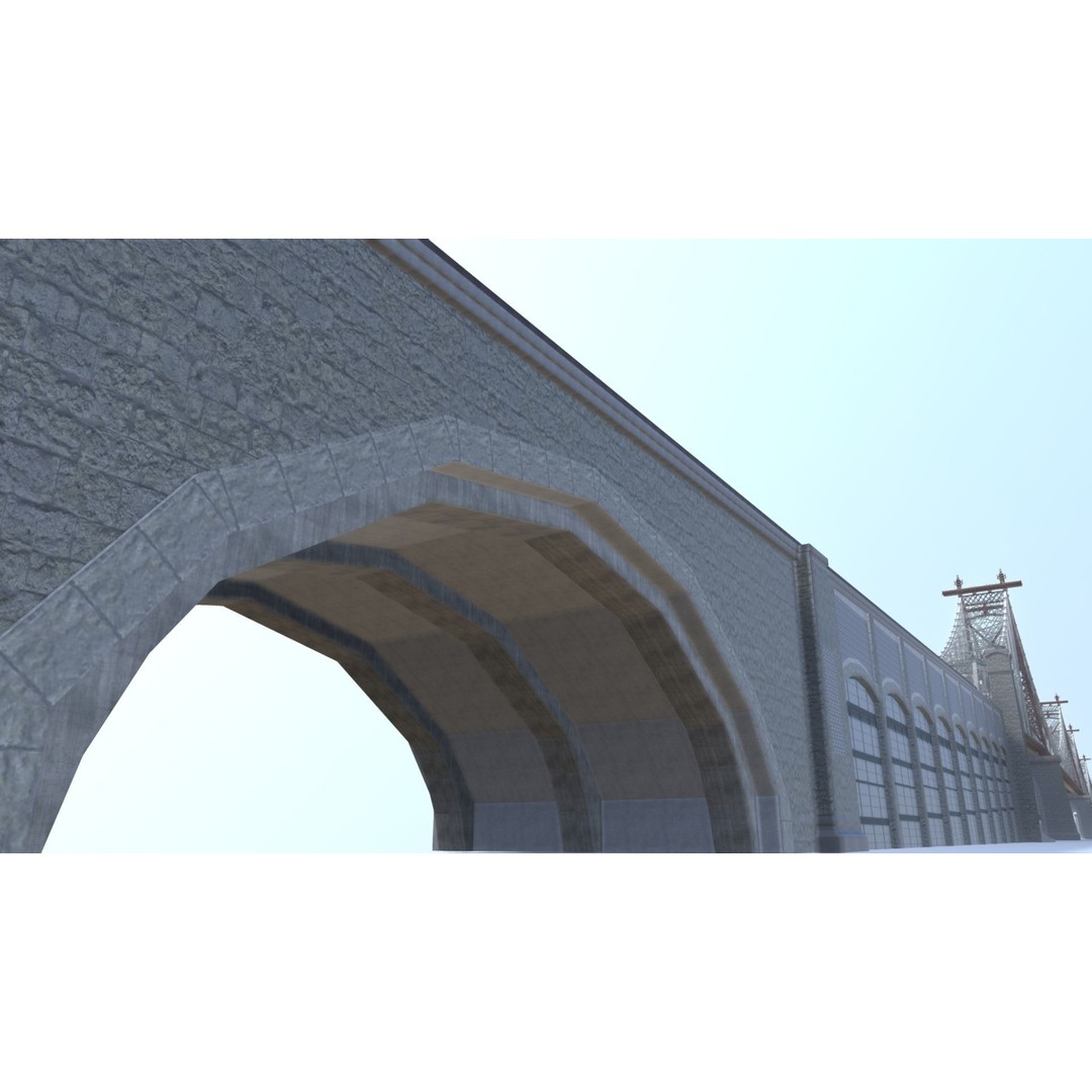 Ed Koch Queensboro Bridge 3D Model – Low Poly Architectural Asset, FBX, OBJ - View 28