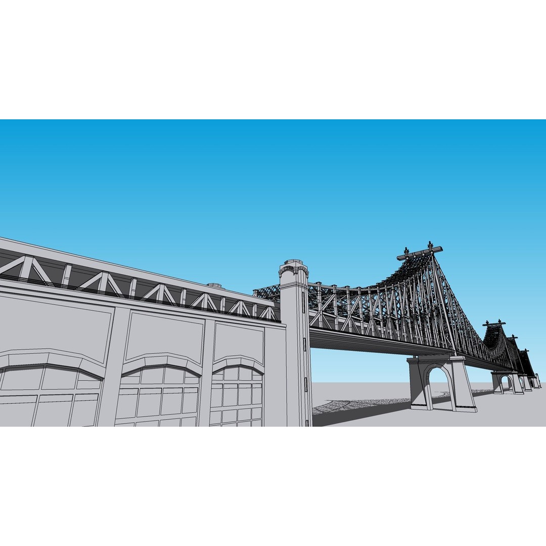 Ed Koch Queensboro Bridge 3D Model – Low Poly Architectural Asset, FBX, OBJ - View 38