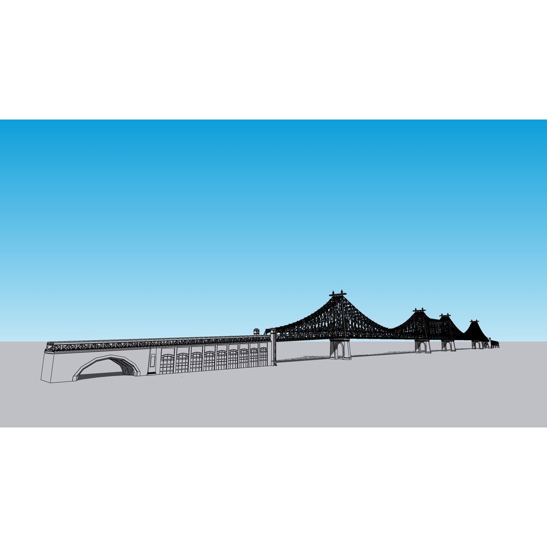 Ed Koch Queensboro Bridge 3D Model – Low Poly Architectural Asset, FBX, OBJ - View 39