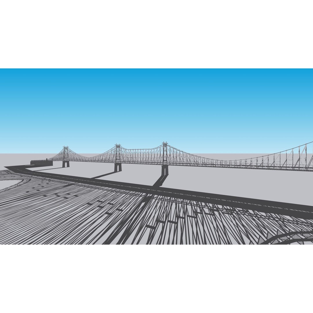 Ed Koch Queensboro Bridge 3D Model – Low Poly Architectural Asset, FBX, OBJ - View 42