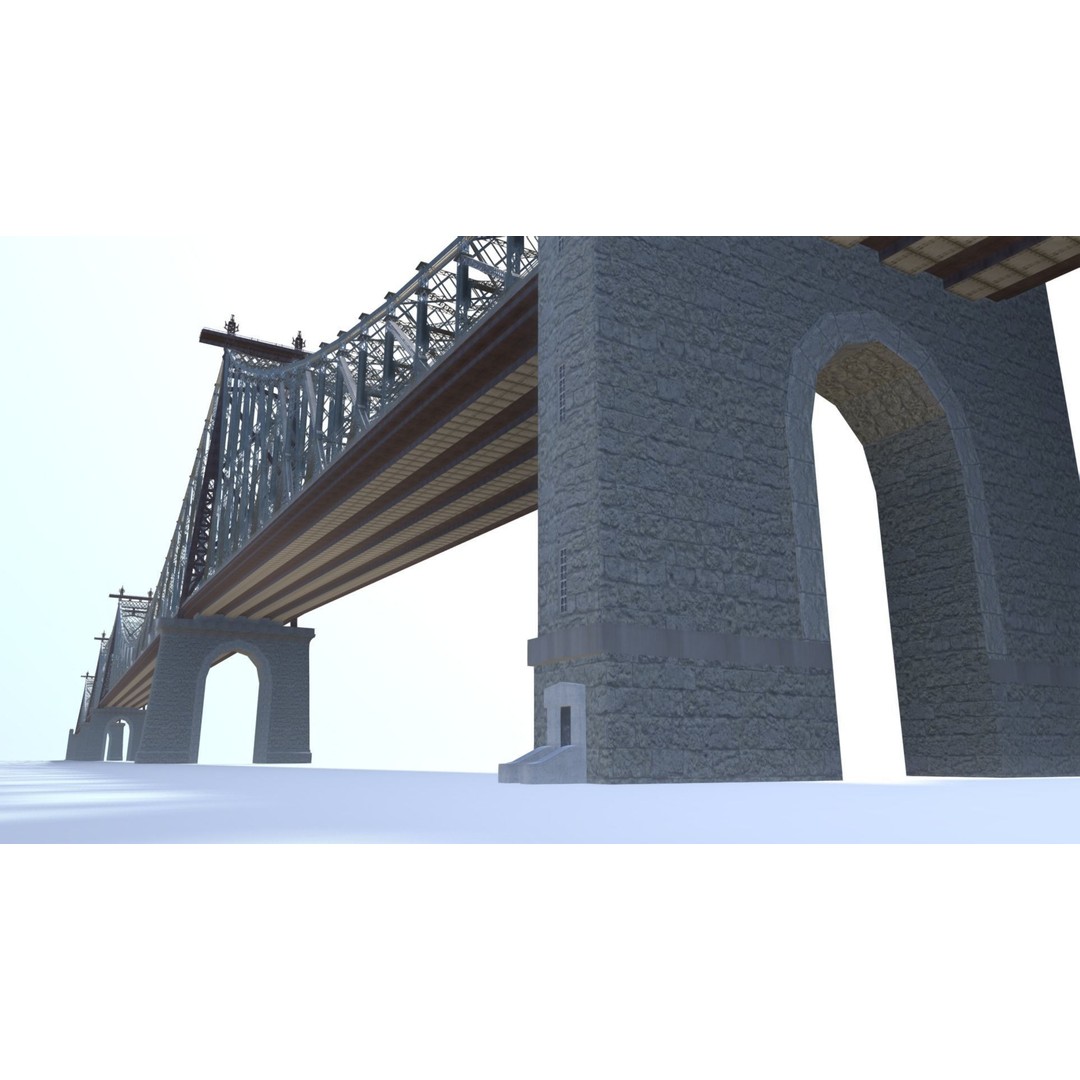 Ed Koch Queensboro Bridge 3D Model – Low Poly Architectural Asset, FBX, OBJ - View 8