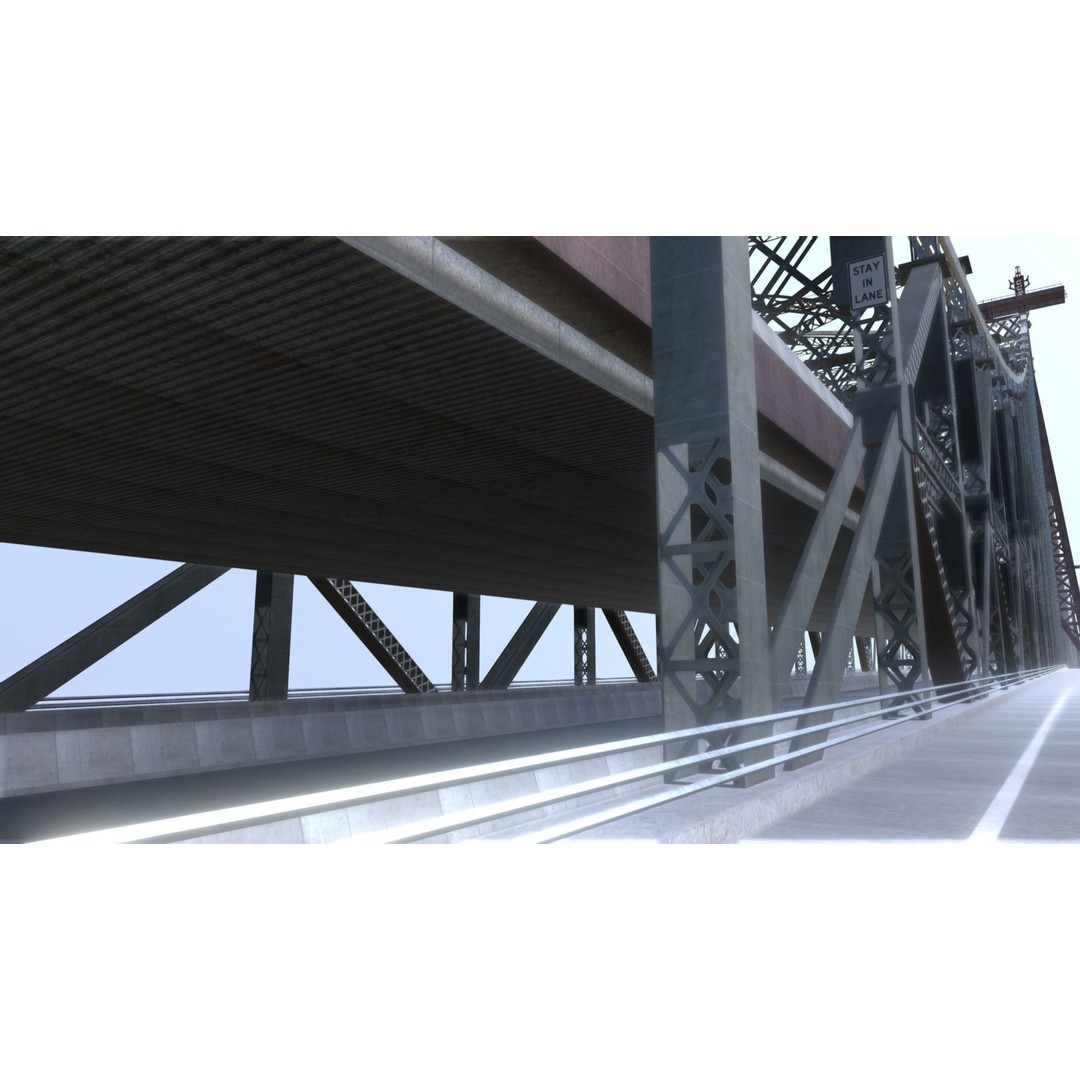 Ed Koch Queensboro Bridge 3D Model – Low Poly Architectural Asset, FBX, OBJ - View 9